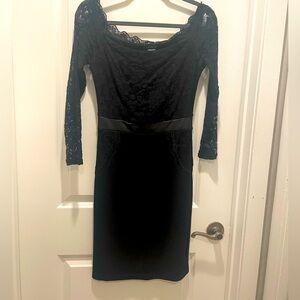 Black, lace spandex over the knee dress from Venus.